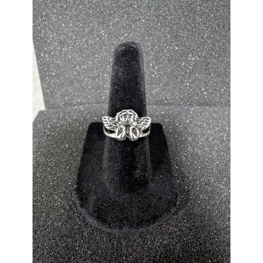 Silver Toned Angel Ring‎ - Size 6
